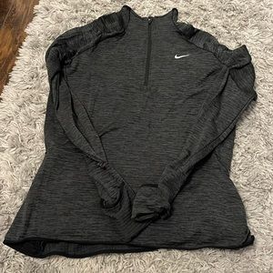 nike dry fit charcoal running top long sleeve zip up